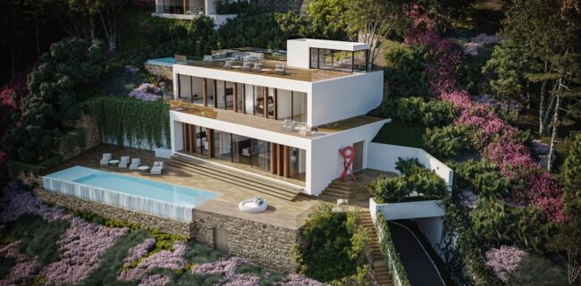 Nueva Villa en construcción con impresionantes vistas al mar